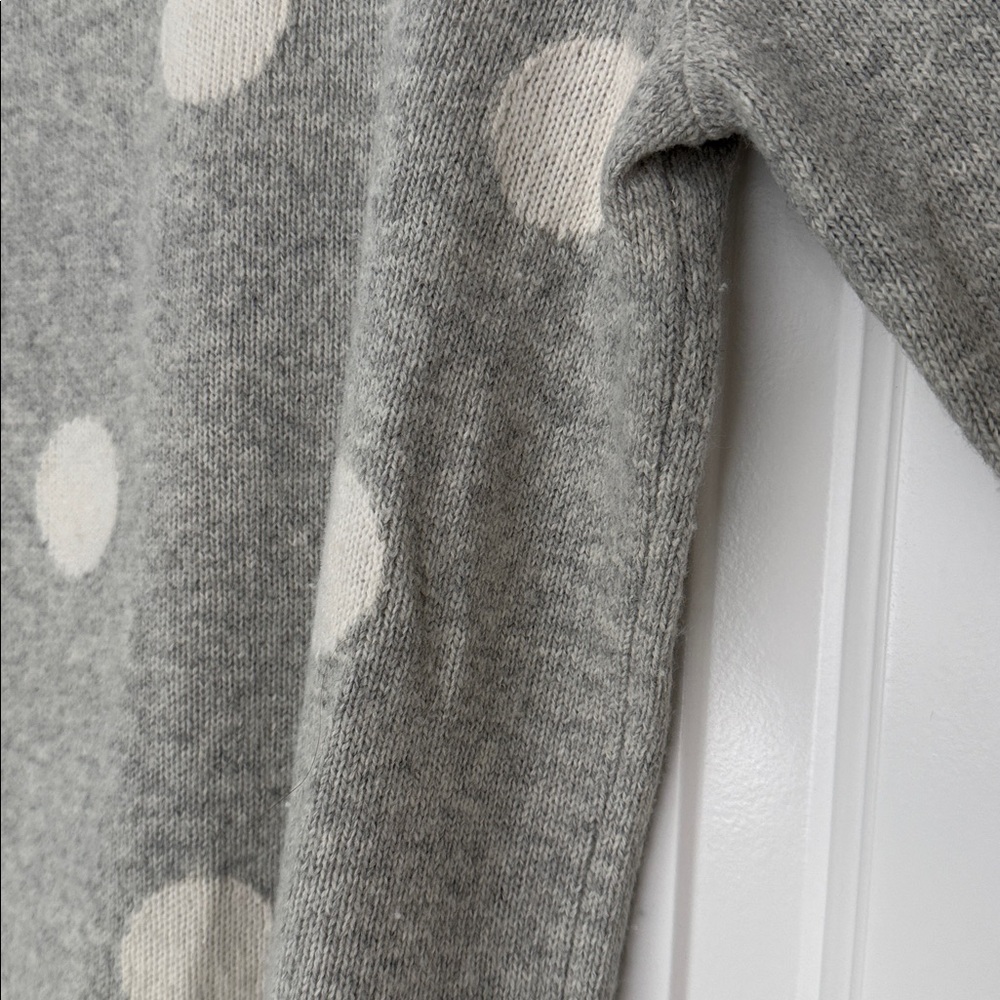 J. Crew Gray and Cream/White Polka Dot Roll Neck Sweater - Picture 5 of 10